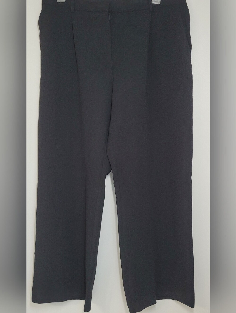 DKNY Black Wide-Leg Dress Pants With Pockets Front and Back Size16 EUC